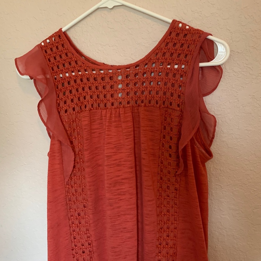 Lauren Conrad Burnt Orange Top With Cutouts